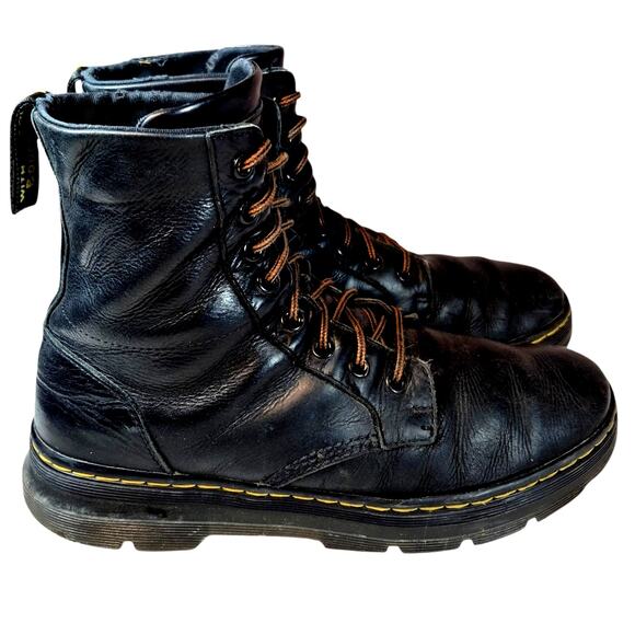 Dr Martens \'Combs\' Men\'s Black Soft Leather Boots Combat 8 Eyelet Lace-up 9M main image 4